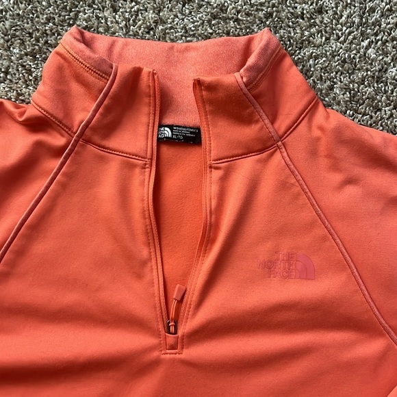 North face 2 tone orange women’s quarter zip top size extra large - Picture 9 of 12